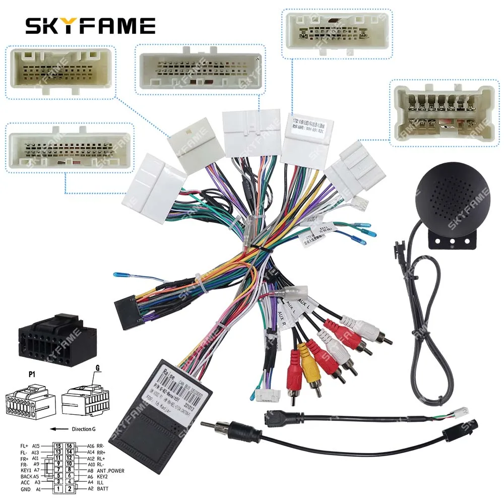Car 16pin Wiring Harness Adapter Android Radio Power Cable car wire cable adapter audio speaker cable car stereo accessories audio speaker wiring kit For Renault Kadjar