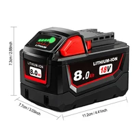 6 Pack 18V 8.0Ah Battery Replace For All Milwaukee M18 8000mAh Cordless Power Tools Lithium-Ion Battery Compatible With Milwauke - Image 2