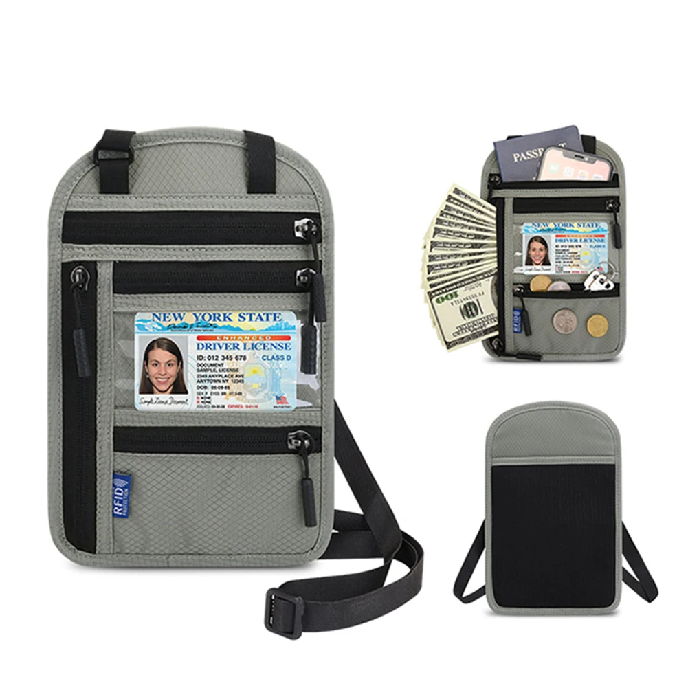 Passport Cover Shoulder Bag Travel Passport Holder Wallet Document Organizer Case for Men Women Travel Accessories