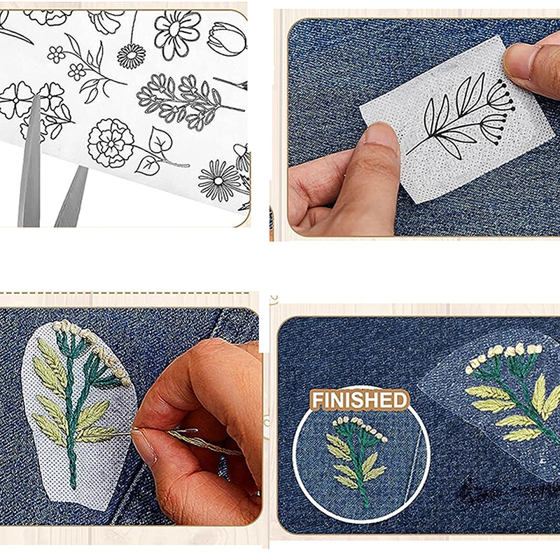 2pc Water Soluble Stabilizer Stitching Handmade Embroidery Crafts Paper Hand Dissolving Tear Away Transfer Paper Sewing Supplies