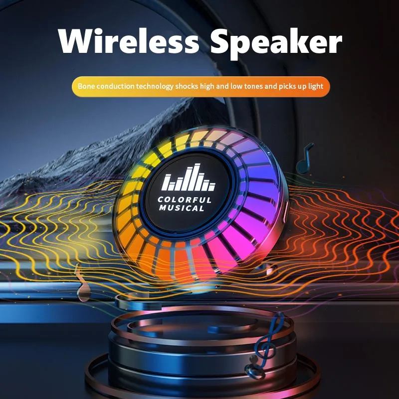 

Bluetooth-Колонка 2024 костной проводимости, миниатюрная звуковая колонка, стереоколонка RGB, Беспроводная колонка стандартной атмосферы, мини-сабвуфер