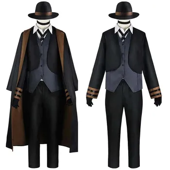 Il costume cosplay Nakahara Chuuya include cappello uniforme trench pantaloni abiti di grandi dimensioni festa di Halloween per Comic Con