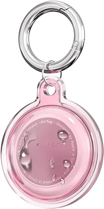 2-Pack Resin AirTag Cases With Keychain - Tortoise Shell Shockproof Cover Holder