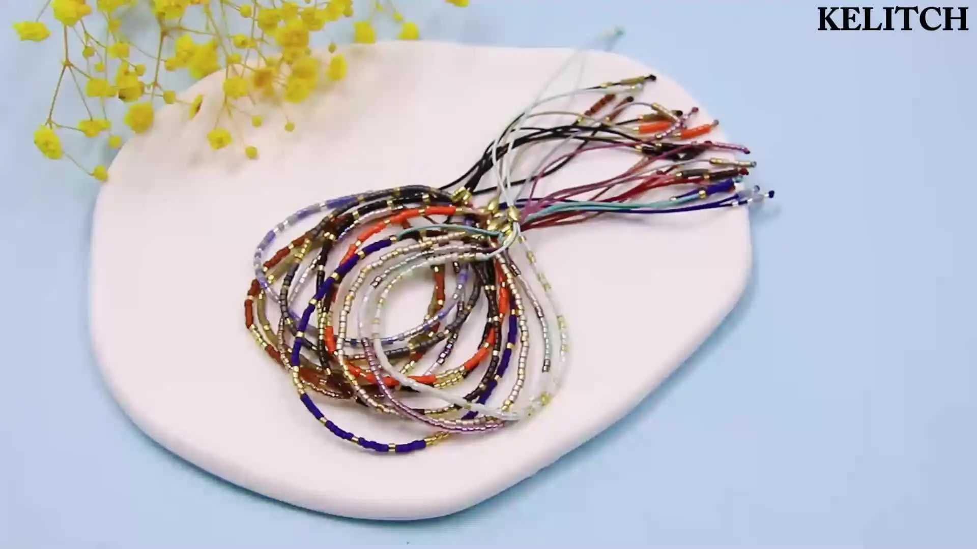 KELITCH Bracciale amicizia donna Miyuki perline braccialetti a