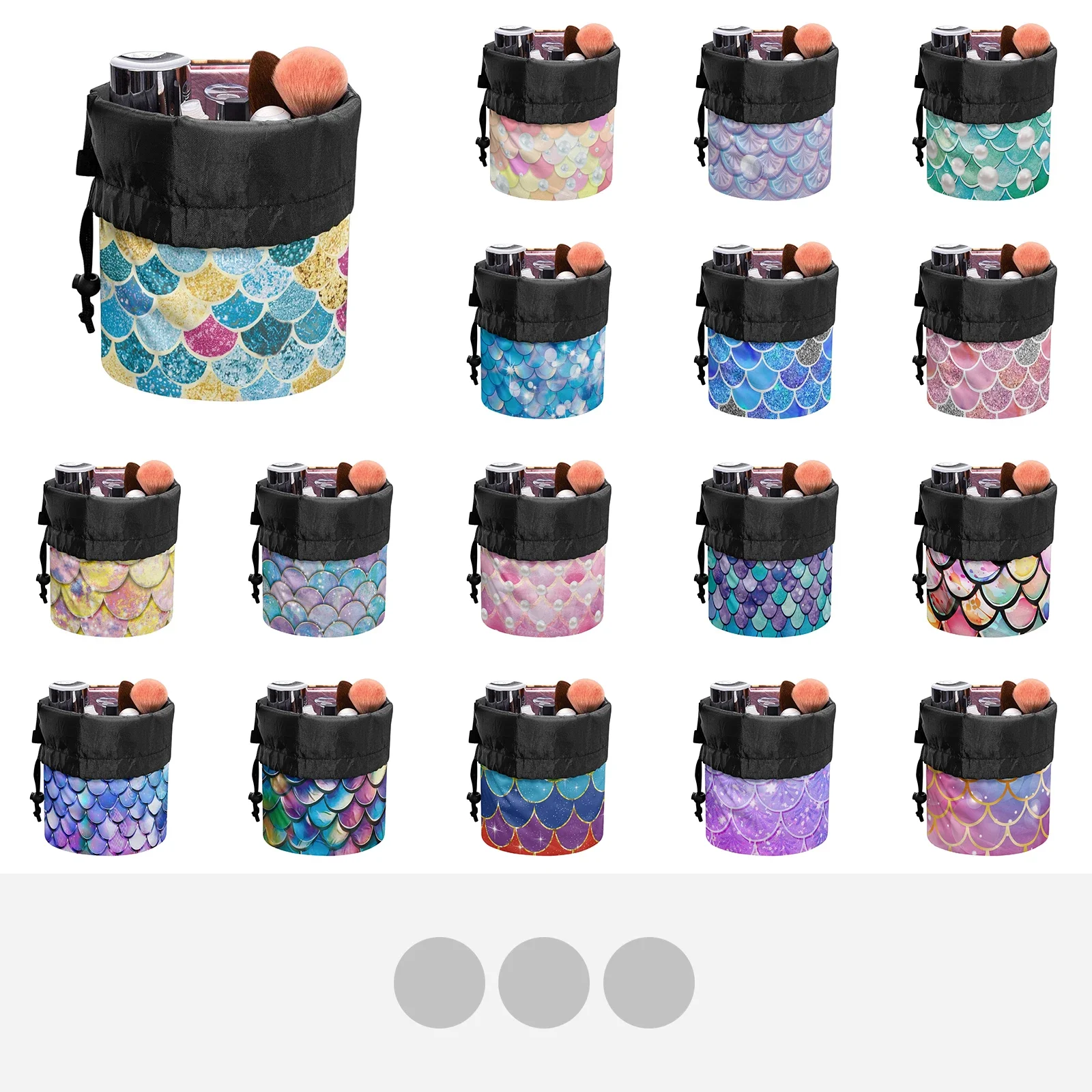 

Женская сумка для макияжа на шнурке с рисунком рыбьей чешуи из полиэстера удобная сумка для хранения подарок подруге на день рождения