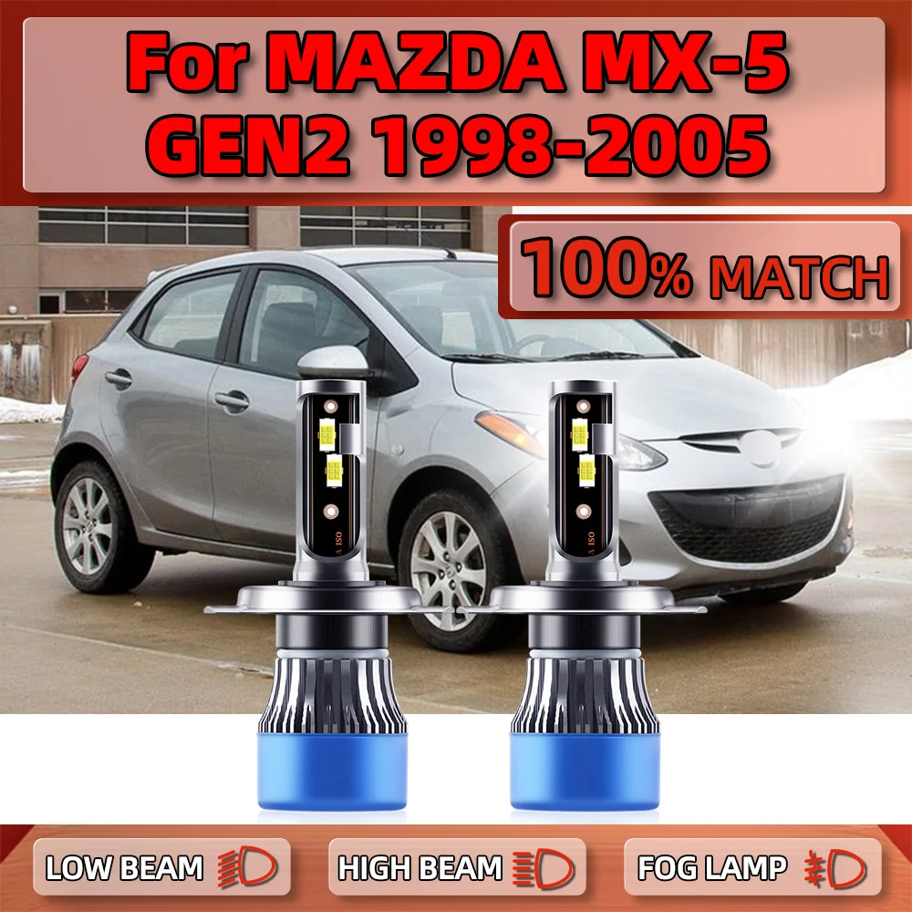 

20000LM Canbus LED Lamps 120W Car Headlight Bulbs 6000K Auto Lights 12V For MAZDA MX-5 GEN2 1998-2000 2001 2002 2003 2004 2005