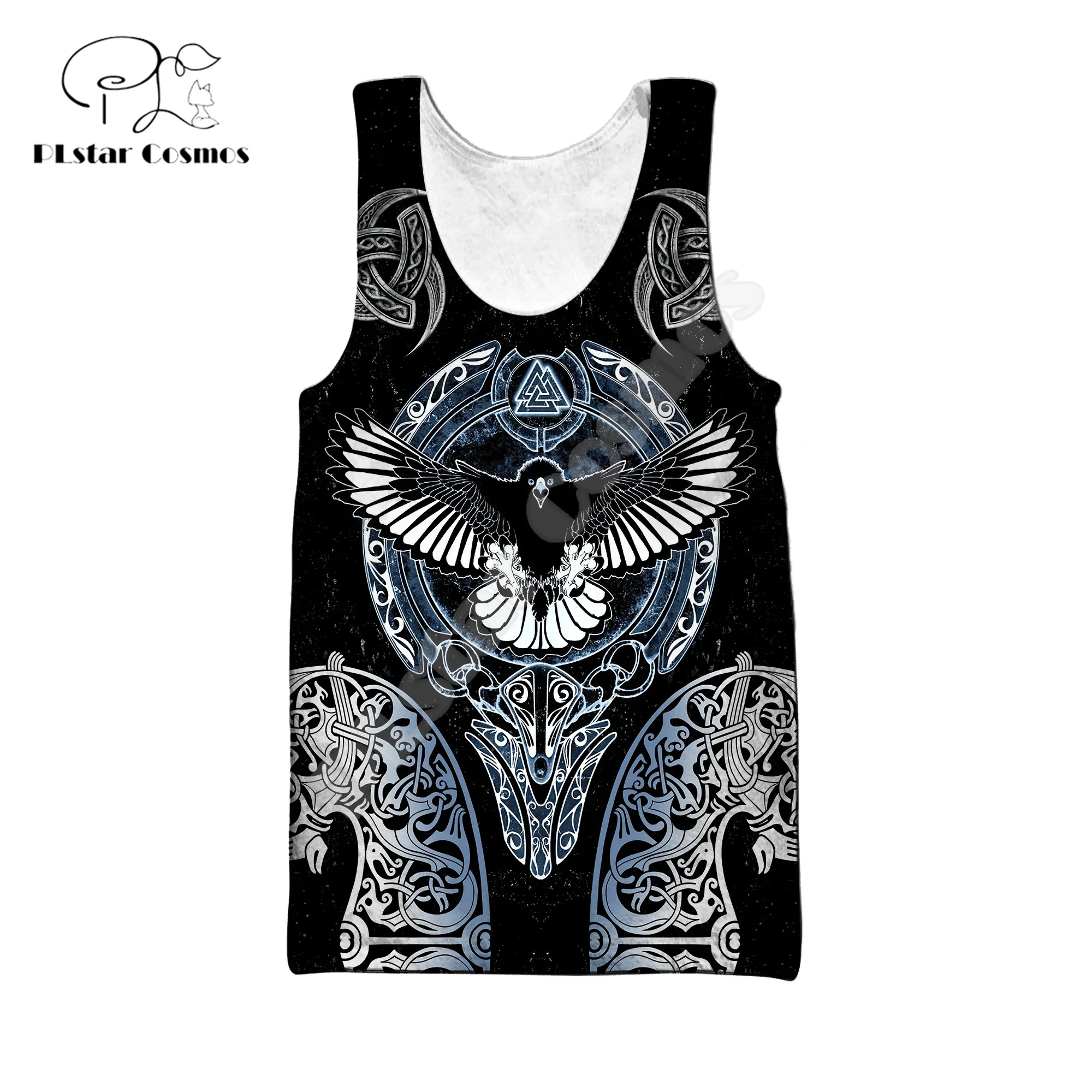 

Nordic Mythology Warrior Odin Fenrir Wolf Tattoo Retro 3DPrint Summer Streetwear Harajuku Casual Funny Vest Sleeveless TankTop G