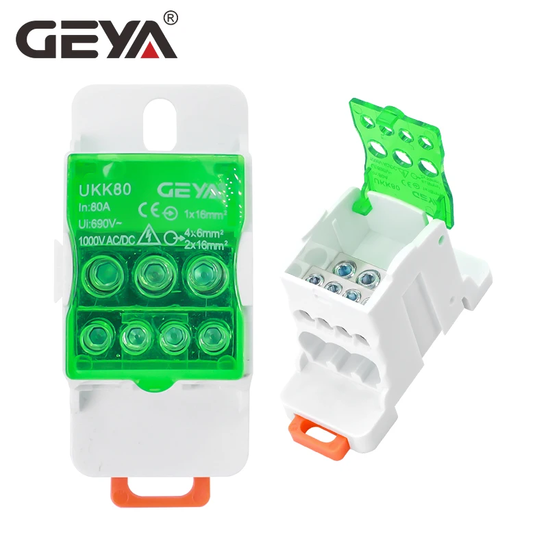 Single Stage Splitter Box GEYA UKK-80A Single-Stage Splitter Box Wire Connector High-Current Household Into A Multi-Outlet Terminal Block