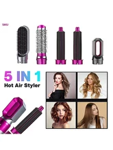  5 in 1 Hair Dryer Hot Comb Set Wet and Dry Professional Curling Iron Hair Straightener Styling Tool Hair Dryer Household 