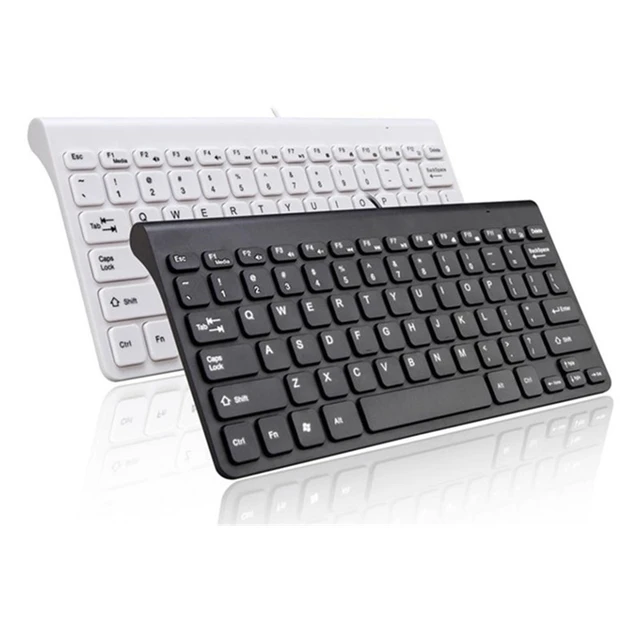 Mini teclado externo delgado con cable USB Multimedia para Notebook,  portátil, PC - AliExpress