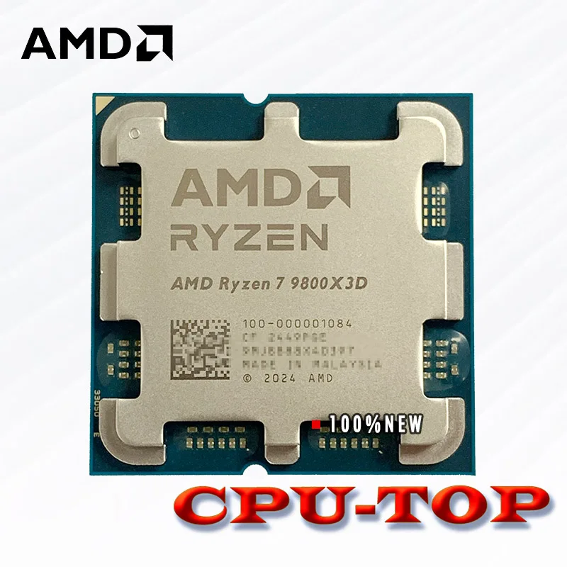 AMD Ryzen 7 9800X3D Новий процесор 5,2 ГГц, 8 ядер, 16 потоків L3=96M 4NM TDP, 120 Вт, роз’єм AM5 R7 9800x3d, ігровий процесор без кулера