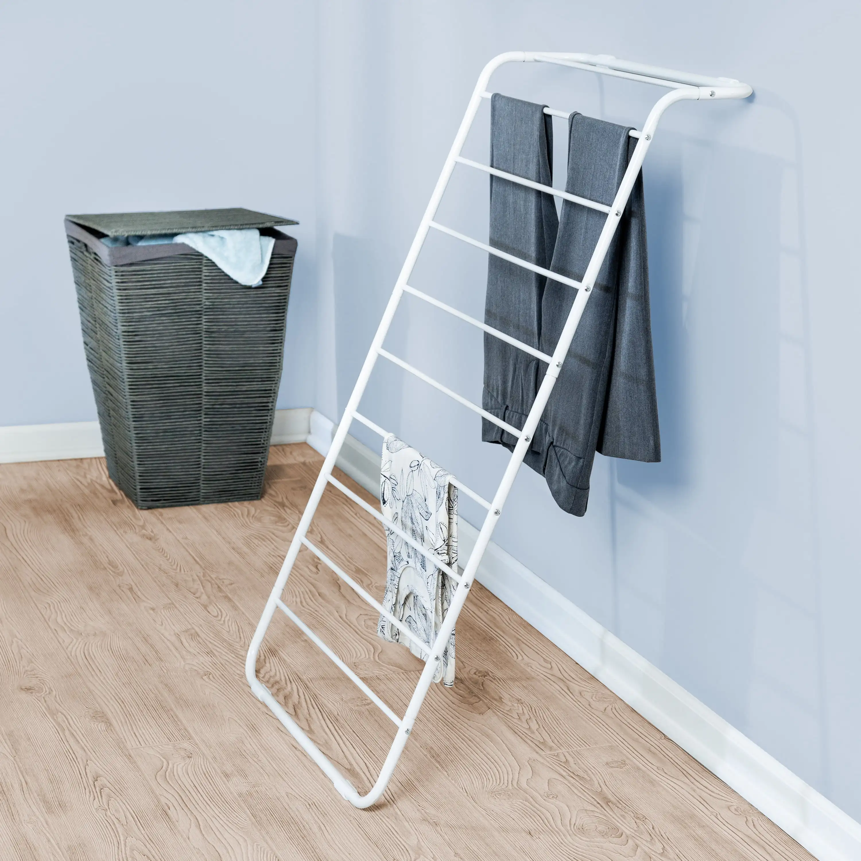 

Honey-Can-Do Leaning Steel Clothes Drying Rack, White