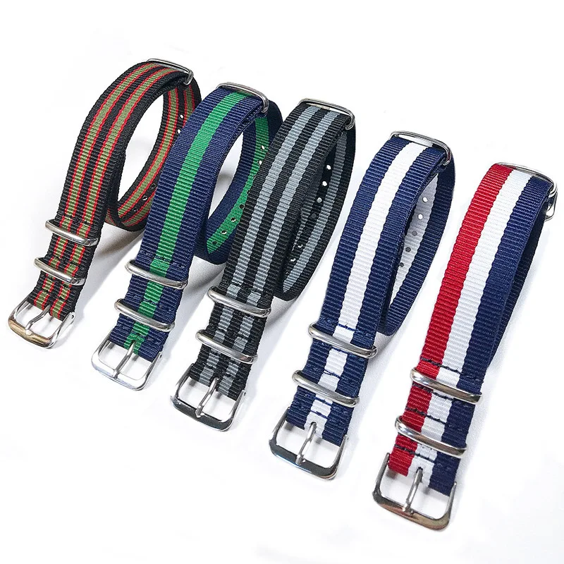 18mm 20mm 22mm Nylon Watch Band Sport Casual Straps Replacement With