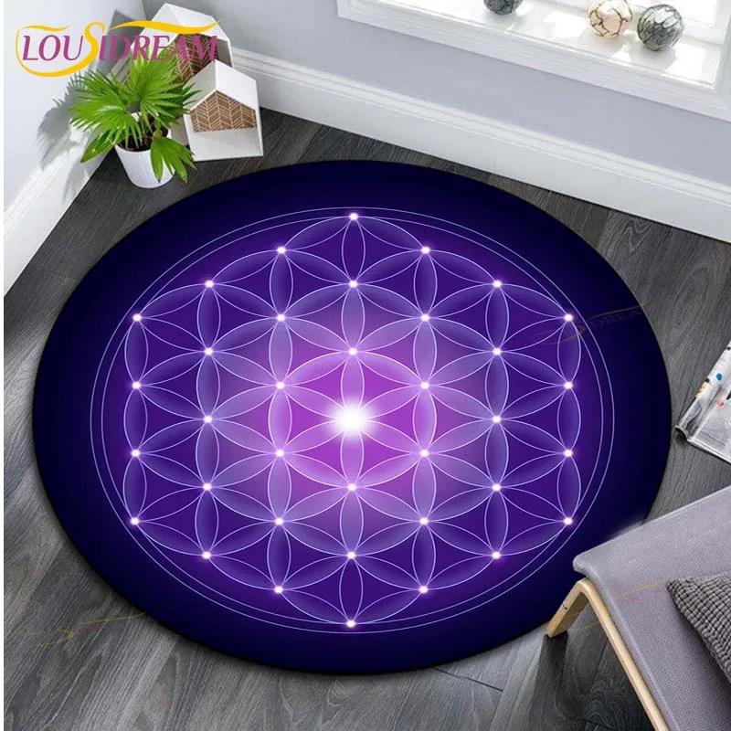 

Retro Purple Life Flower Rug Living Room Decor Mancave Rug Floor Mats Carpets for Bed Room Chair Mat Gifts for Dad