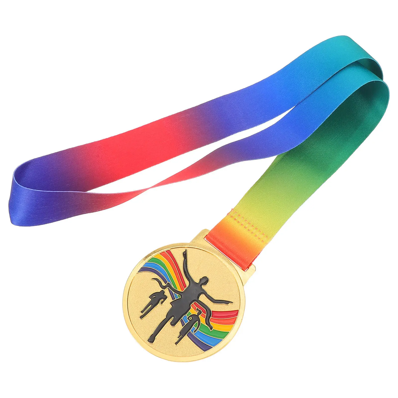 Running Award Medal Sturdy Zinc Alloy Gold Marathon Ribbon Track ...