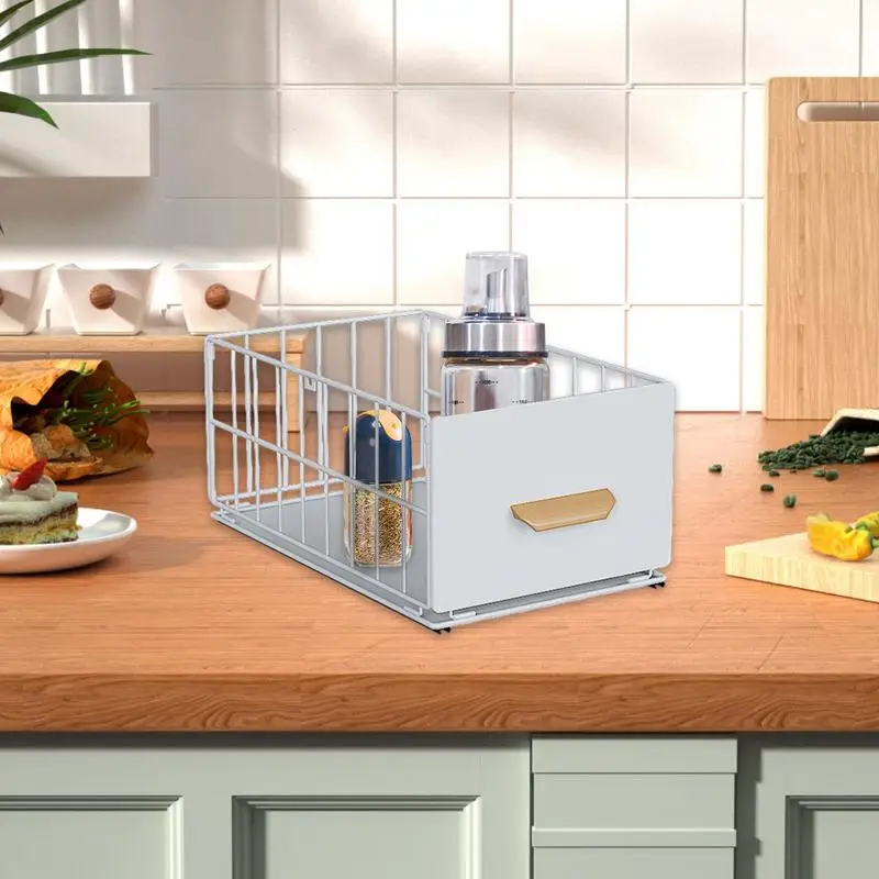 

Кухонный Органайзер с регулируемой высотой, раздвижная выдвижная полка под раковину для бутылок и банок разной высоты