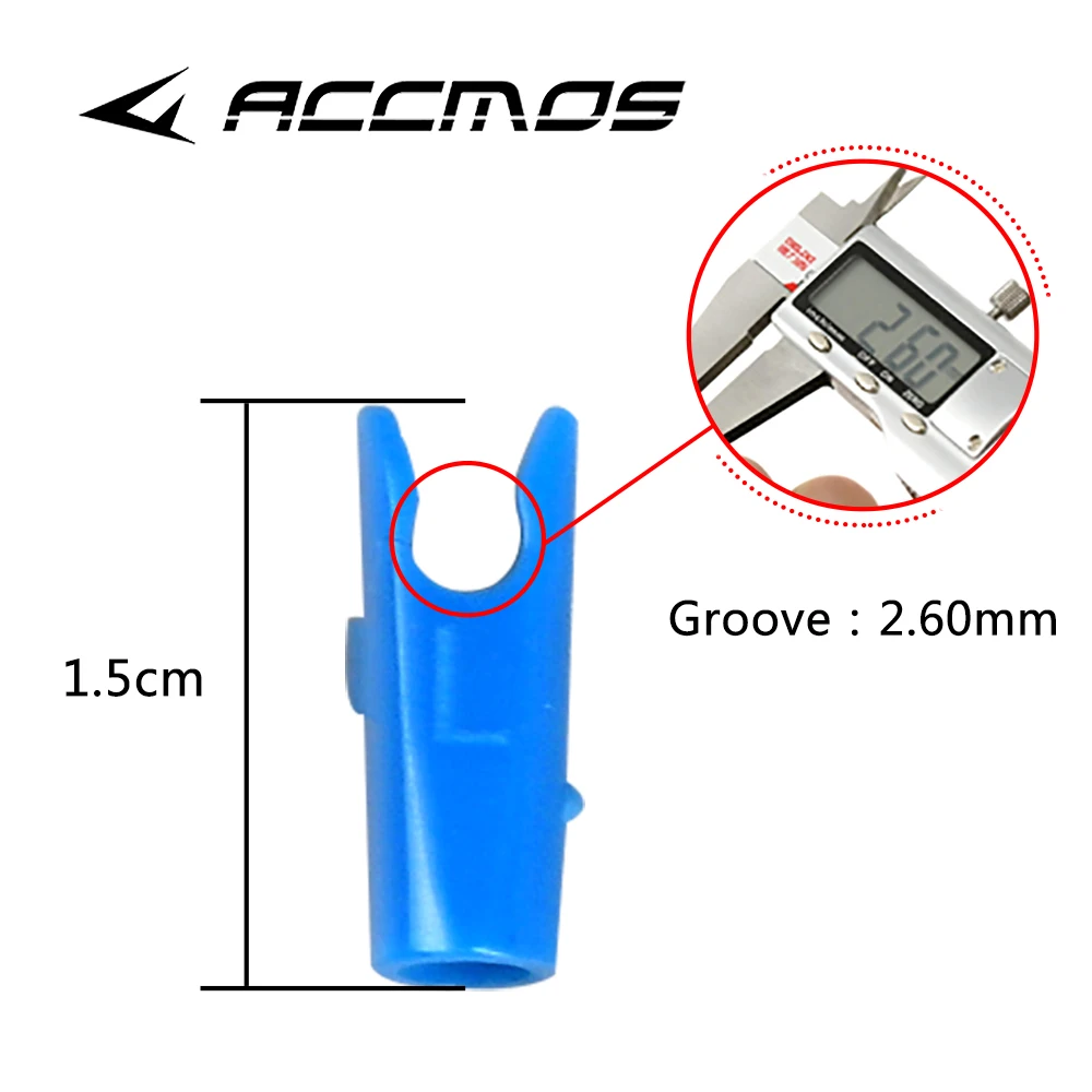 ACCMOS-Arrow Pin Nocks para ID, Archery Acessório, Eixo, Tamanho S, L, 4.2mm, 6.2mm, 3.2mm, 50Pcs