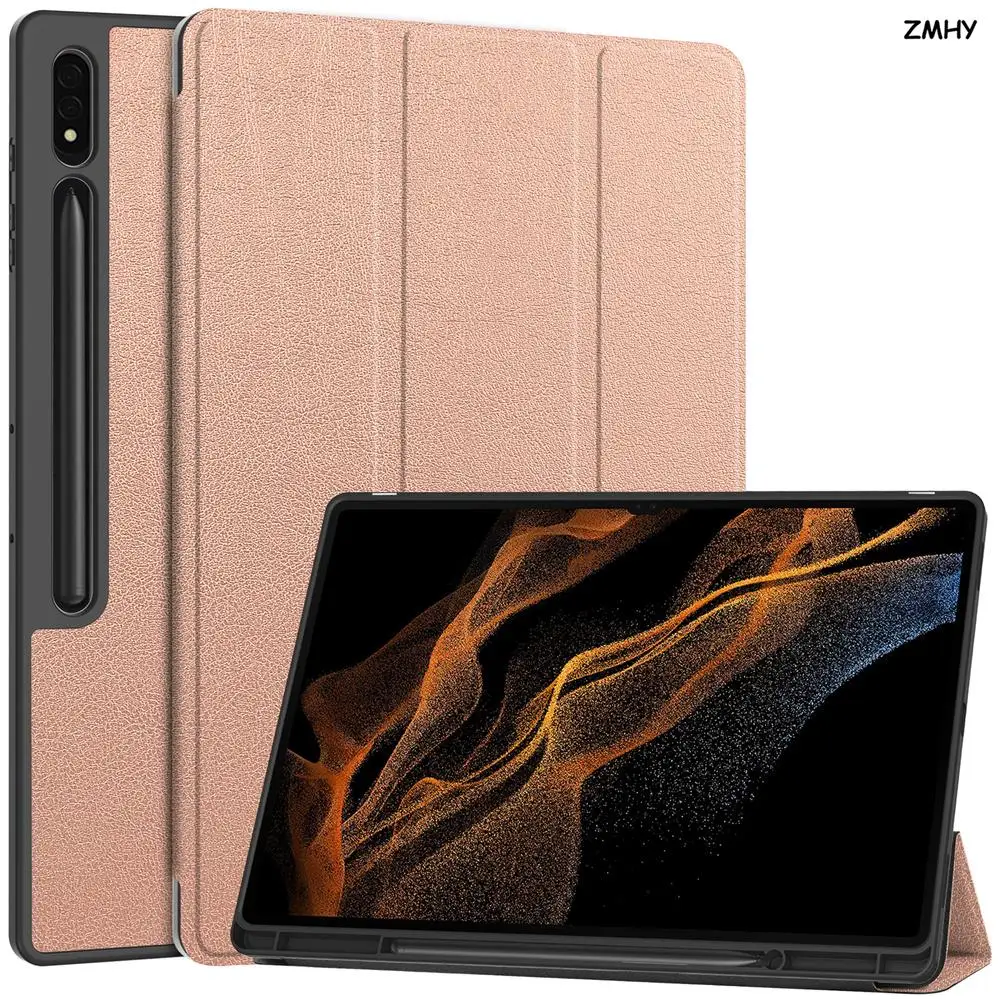 

Чехол для Samsung Galaxy Tab S9 Ultra, чехол 14,6 дюйма из ТПУ с функцией автоматического сна/пробуждения, с подставкой и защитой от падения