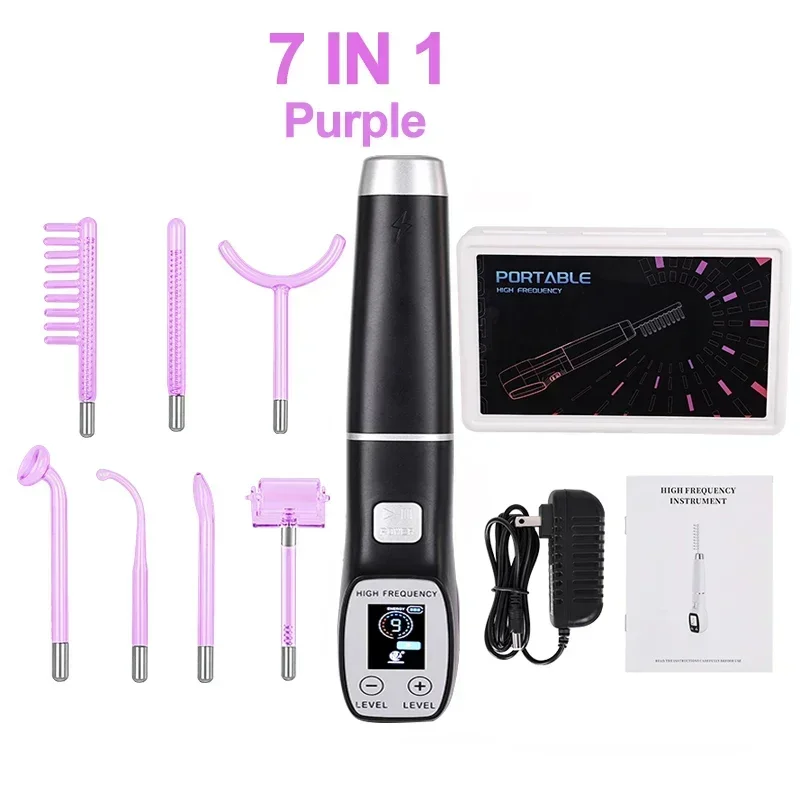 7 IN 1 High Frequency Electrode Wand Machine Neon Electrotherapy Glass Tube Acne Spot Wrinkles Remover Facial Beauty Care 2