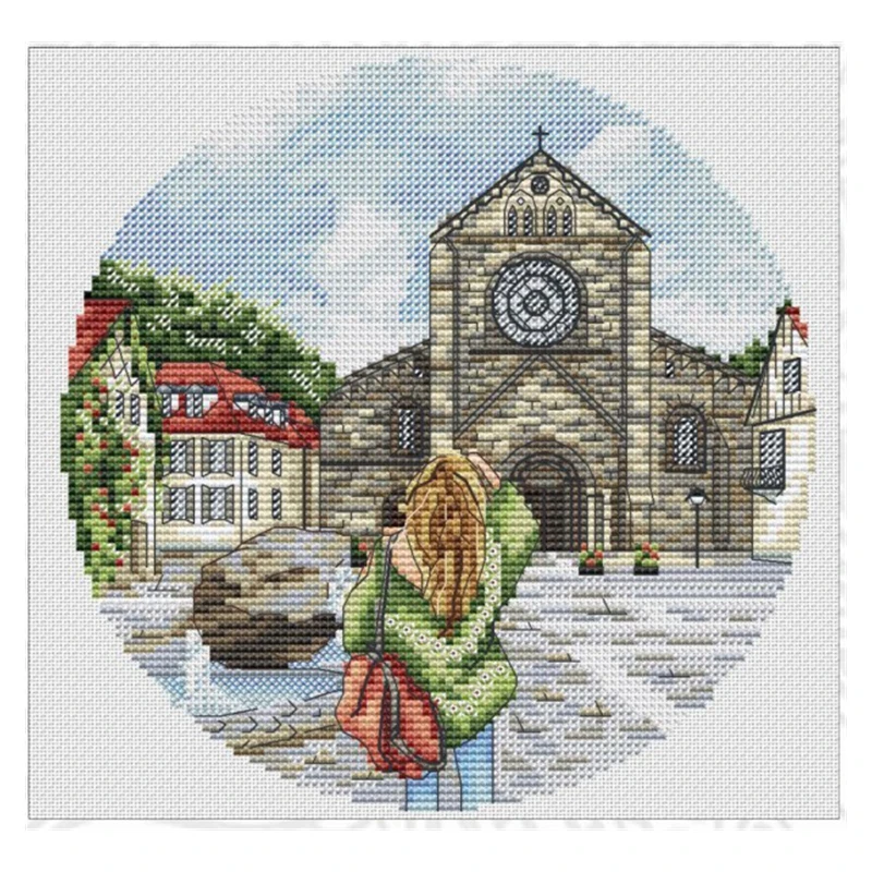 Cross Stitch Kit Back Girl 15 28ct 18ct 14ct 11ct Printed Cloth Manual Material cross stitch kit,cross stitch tools