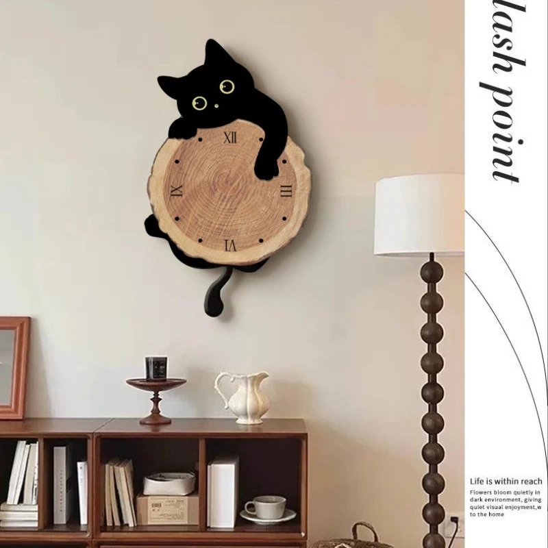 Cartoon Cat Swing Wall Clock 4