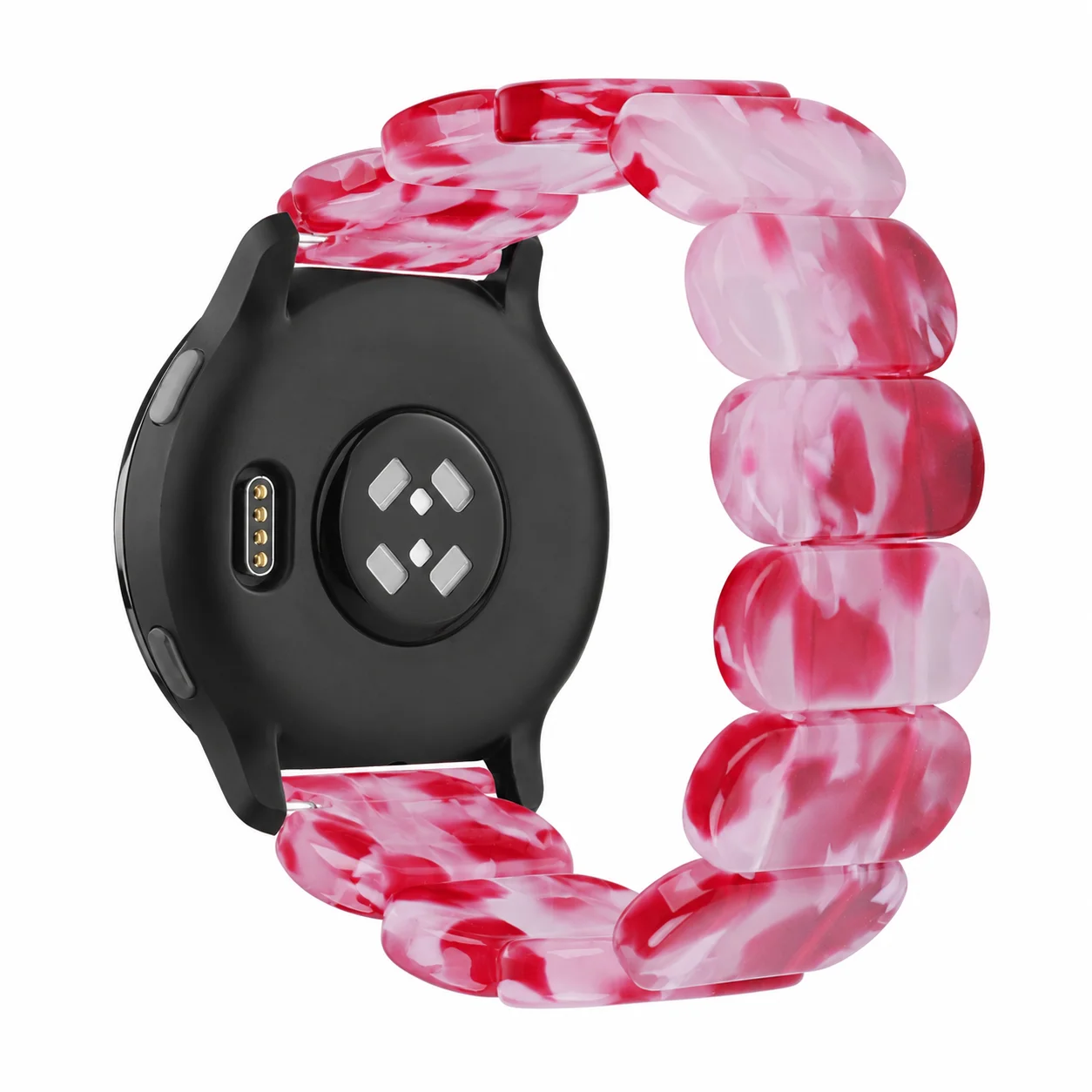Elegant Resin Elastic Beaded Bracelet for Smartwatches (18/20/22mm)