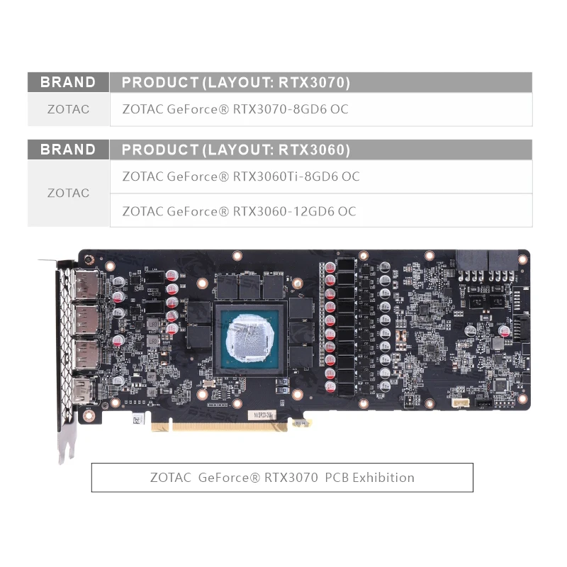 Bykski N-ST3070TQ-X GPU Water Block Use for Zotac RTX 3060 Ti 3070