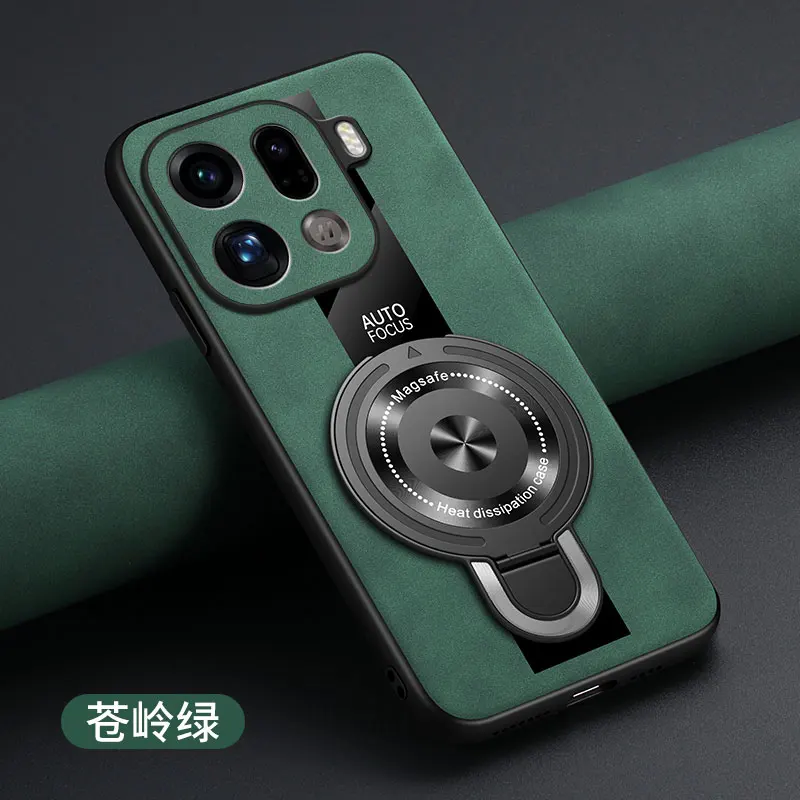 Luxury Sheepskin Leather Silicone Case with Magnetic Ring Holder - Shockproof Plexiglass & Premium PU Cover