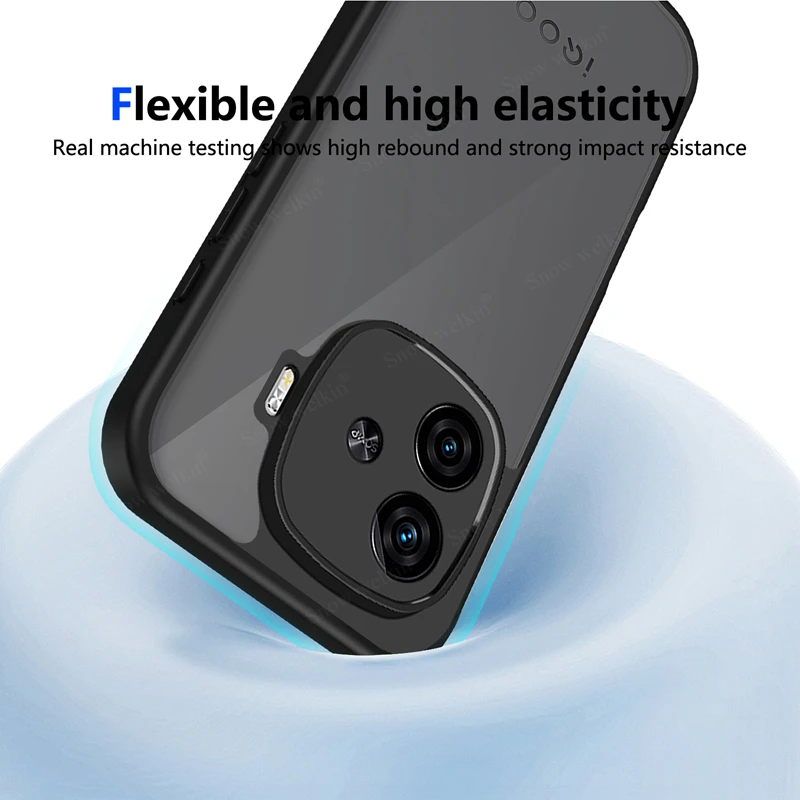 Black Matte Clear Silicone Phone Case with TPU Bumper and PC Back