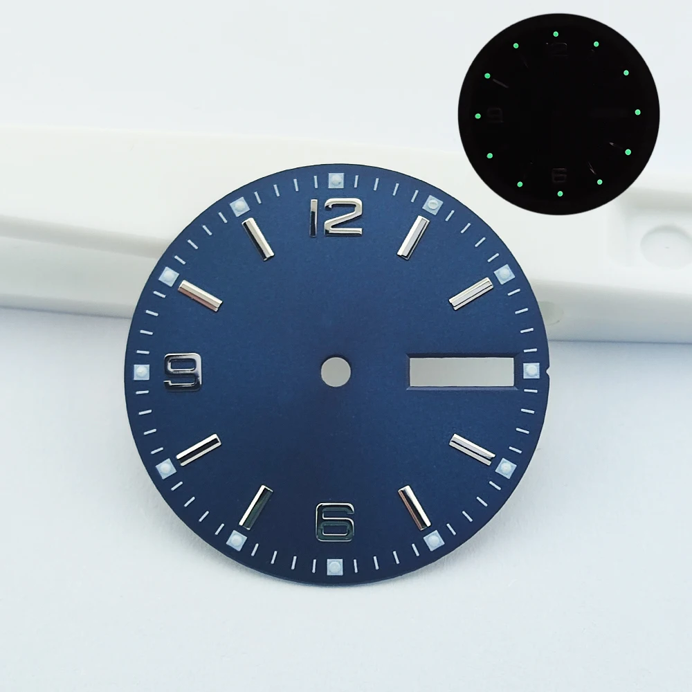 Watch Dial 28.5mm nh36 Dial Green Luminous Watch Face Parts Fit NH36 Movement