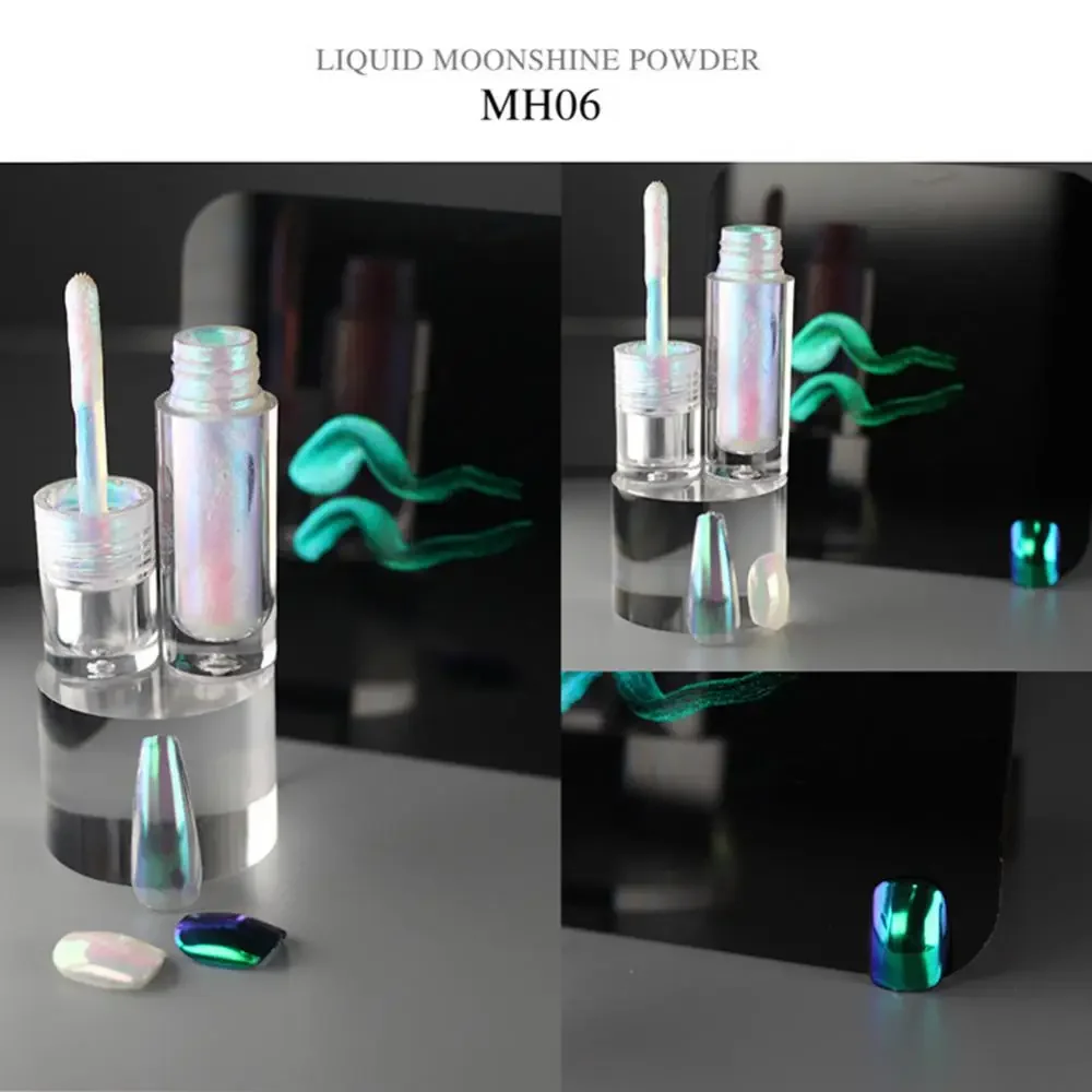 Magic Chrome Liquid No Dust Aurora Powder Chrome Metallic Mirror Effect Nail Gel Polish Lacquer Paint Semi Permanent Nail Art