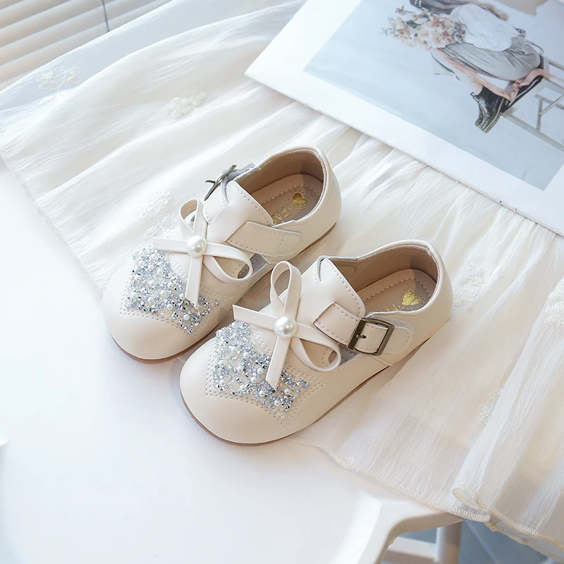 Girls Leather Ballet Shoes Soft Kids Princess