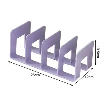 26*12 cm Scrivania Boodend Organizzatore di archiviazione Supporto per libri Supporto 4 scomparti verticali Troncatore di file in plastica per riviste di libri