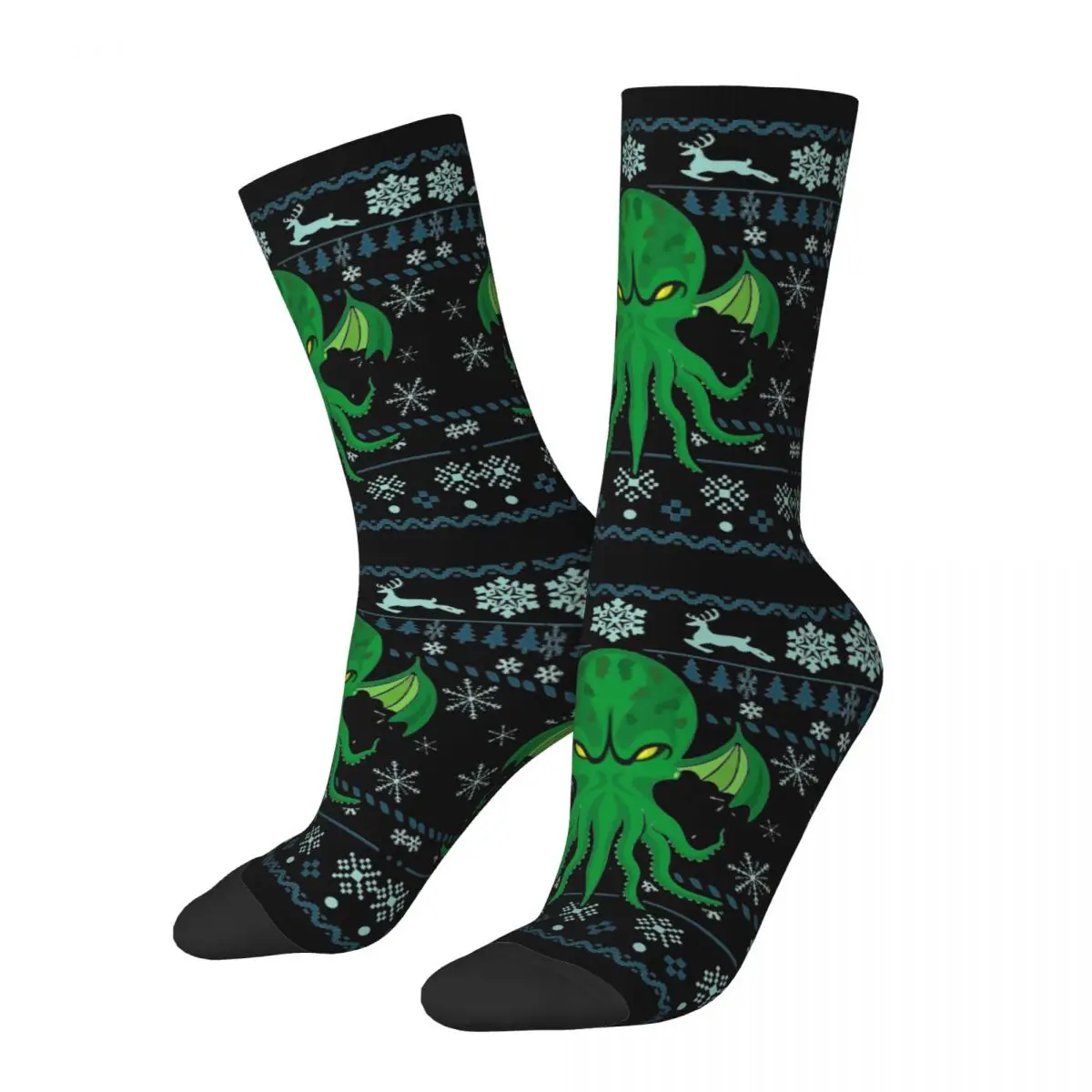 

Winter Warm Retro Unisex Cthulhu Ugly Xmas Gift Socks Cthulhu Breathable Middle Tube Socks