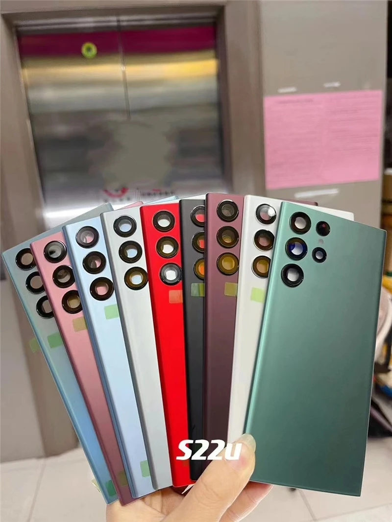 For Samsung Galaxy S22 Ultra Glass Battery Cover Rear Door Housing Case Repair Parts For Samsung S22 Ultra S908B Battery Cover