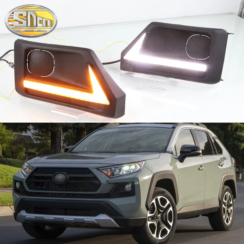 

For Toyota RAV4 Adventur Trail Sport 2019 2020 Dynamic Yellow Turn Signal 12V Car DRL LED Daytime Running Light Decoration Light