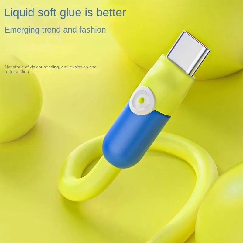 รูปสินค้า สายชาร์จ USB-C ซิลิโคนนุ่ม 6A ชาร์จเร็ว Samsung Huawei Xiaomi