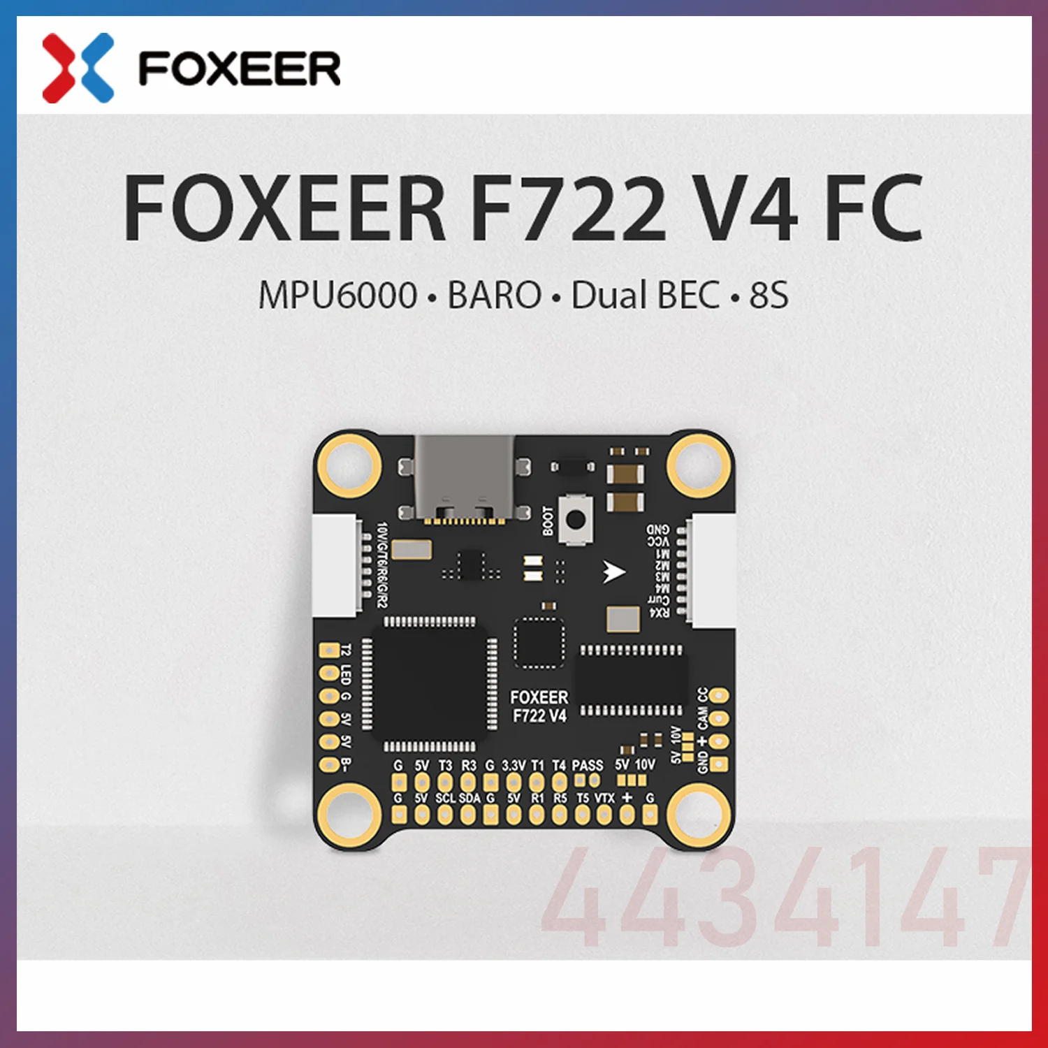 Foxeer F722 V4 MPU6000 FC 8S Dual BEC Barometer X8 Flight Controller 30 ...