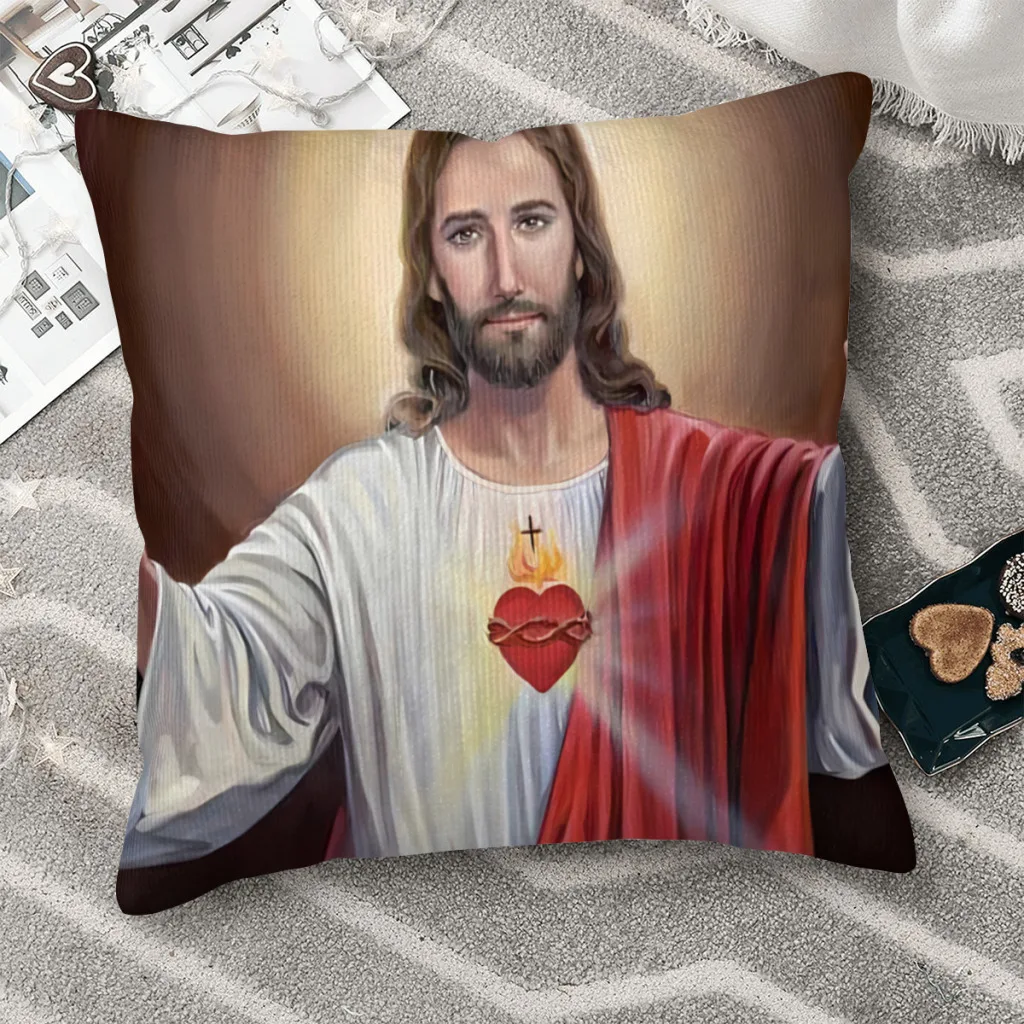 

Christ Hug Pillowcase Backpack Cojines Sofa DIY Printed Office Throw Pillow Case Decorative