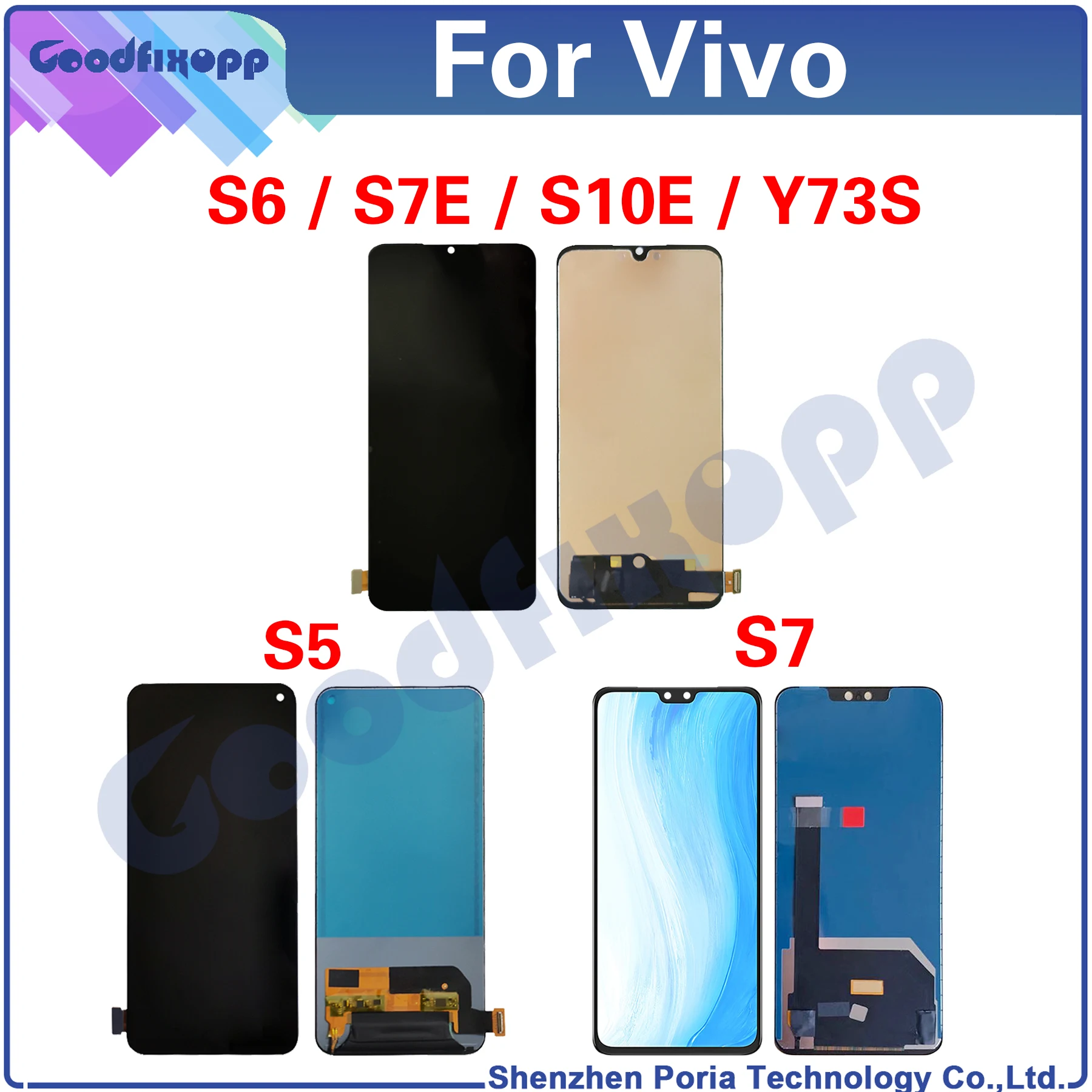 Voor Vivo S5 S6 S7 S7E S10E Y73S V1932A V1962A V2031A V2130A V2020A Lcd Touch Screen Digitizer Vergadering Vervanging