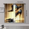 2pcs, Curtains 2D print Modern high heels Machine Washable (without rod) Thermal Insulation, and Room Darkening Functions Ldeal 3