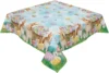 Easter Bunny Eggs Butterfly Rectangle Waterproof Tablecloth Party Decor Spring Farmhouse Kitchen Tablecloth Easter Decorations 3