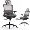 Ergonomic Office Chair With Footrest With Headrest and 4D Flip-up Armrests Computer Executive Desk Chair 1