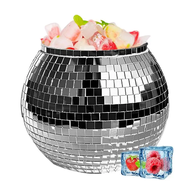 

3L Reflective Champagne Ice Bucket Disco Ball Champagne Wine Beer Bucket Trendy Beverage Tub For Party Bar Restaurant Kitchen