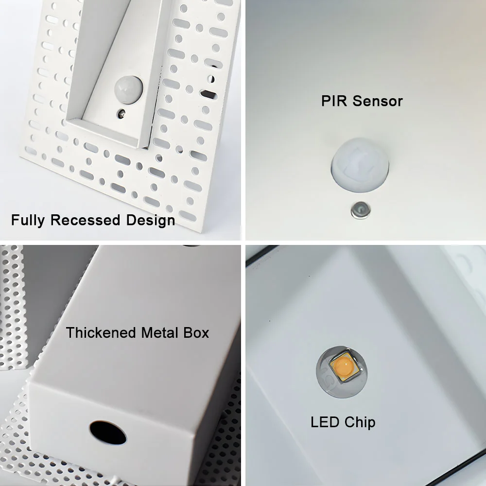 Sleek Wall Lamp with PIR Motion Sensor - Indoor Staircase & Corridor Footlight