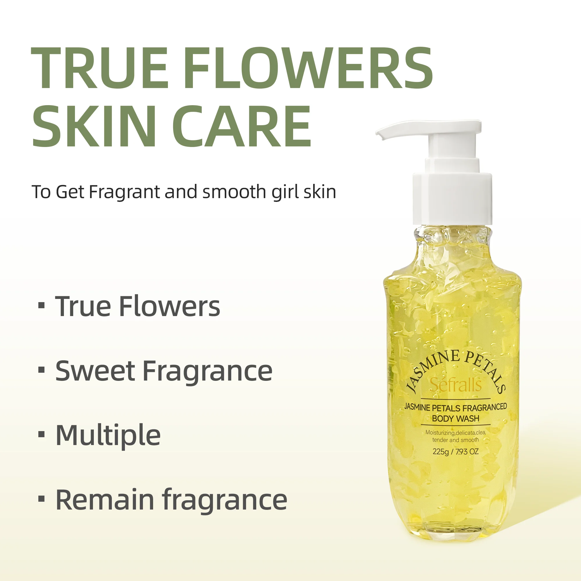 S&eacute;fralls Jasmine Petal Scented Shower Gel 225g*5pcs Moisturizing and cleansing bathroom sets full set
