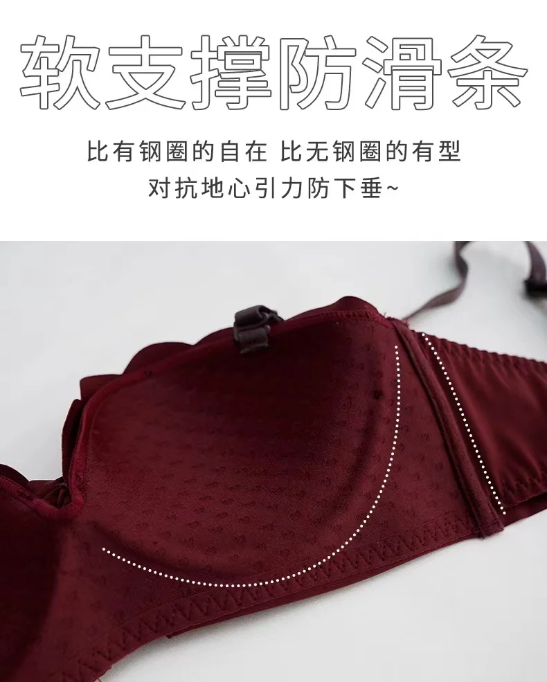 Strapless Underwear Small Chest Gathered No Steel Ring Thin Section Summer Young Ladies Bra Set Beautiful Back Sexy Temptation sexy bra and panty set