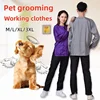 Long Sleeve Pet Dog Grooming Work Clothes Waterproof Pet Shop Uniforms Hair Salon Hairdresser Robe Anti Hair Anti Static Y0522 1