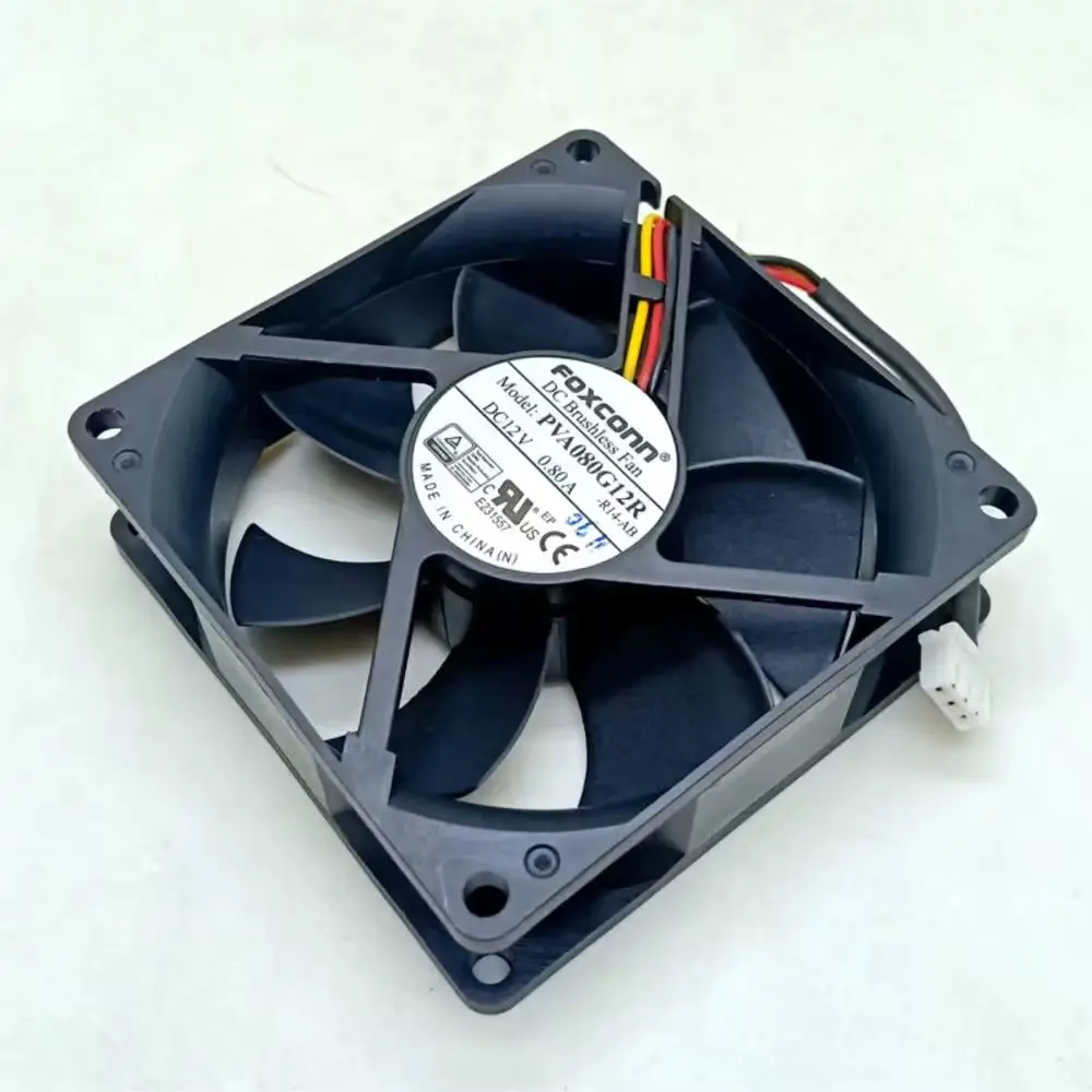 새로운 PVA080G12R 8025 12V 0.80A 3핀 RD 신호 차량 충전용 듀얼 볼 8cm 초고속 대용량 냉각 팬