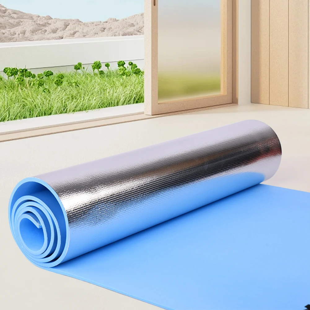 Aluminum Foil EVA Yoga Mat Non-Slip Gymnastics Fitness Pad Outdoor Picnic Beach Camping Mat Moisture-Proof 180x50x0.6cm